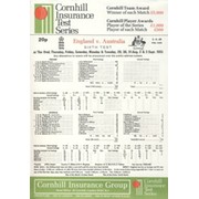 ENGLAND V AUSTRALIA 1985 (OVAL) CRICKET SCORECARD