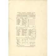 NOTTINGHAMSHIRE V YORKSHIRE 1901 CRICKET SCORECARD - NOTTS BOWLED OUT FOR 13