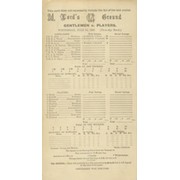 GENTLEMEN V PLAYERS 1930 CRICKET SCORECARD