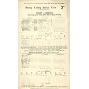 SURREY V PAKISTAN 1954 CRICKET SCORECARD