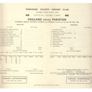 ENGLAND V PAKISTAN 1962 (HEADINGLEY) CRICKET SCORECARD