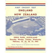 NEW ZEALAND V ENGLAND 1963 (EDEN PARK) CRICKET PROGRAMME