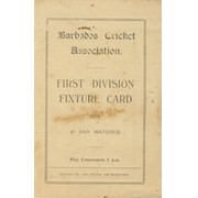 BARBADOS CRICKET SEASON 1939 (FIXTURE CARD)