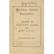 BARBADOS CRICKET SEASON 1935 (SECOND XI FIXTURE CARD)