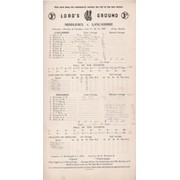 MIDDLESEX V LANCASHIRE 1955 CRICKET SCORECARD