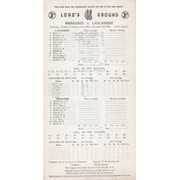 MIDDLESEX V LANCASHIRE 1956 CRICKET SCORECARD