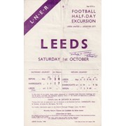 LEEDS UNITED V LEICESTER CITY 1938 FOOTBALL RAILWAY HANDBILL