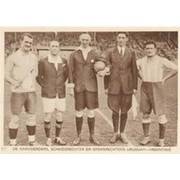 AMSTERDAM OLYMPICS 1928 FOOTBALL FINAL POSTCARD (URUGUAY V ARGENTINA)