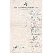SOUTH AFRICA 1951 CRICKET AUTOGRAPHS