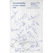 GLOUCESTERSHIRE 1981 CRICKET AUTOGRAPH SHEET