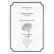 JESSIE BRADMAN (MEMORIAL SERVICE) 1997 - ORDER OF SERVICE