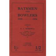 BATSMEN AND BOWLERS: 1900-1934