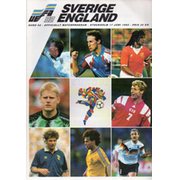 ENGLAND V SWEDEN 1992 FOOTBALL PROGRAMME