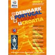 DENMARK V PORTUGAL & TURKEY V CROATIA 1996 (EURO 96 GROUP D) FOOTBALL PROGRAMME