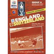 ENGLAND V SWITZERLAND 1996 (EURO 96 GROUP A - OPENING CEREMONY) FOOTBALL PROGRAMME