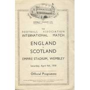 ENGLAND V SCOTLAND 1938 FOOTBALL PROGRAMME