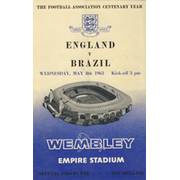 ENGLAND V BRAZIL 1963 FOOTBALL PROGRAMME
