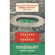 ENGLAND V URUGUAY 1964 FOOTBALL PROGRAMME