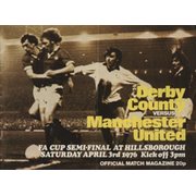DERBY COUNTY V MANCHESTER UNITED (F.A. CUP SEMI-FINAL 1976) FOOTBALL PROGRAMME