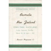 NEW ZEALAND V AUSTRALIA 1957 (3RD TEST, EDEN PARK) CRICKET PROGRAMME