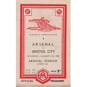 ARSENAL V BRISTOL CITY 1948-49 FOOTBALL PROGRAMME