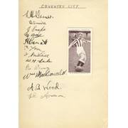 COVENTRY CITY - LATE 1930S SIGNED ALBUM PAGE
