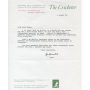JIM SWANTON 1978 CRICKET LETTER