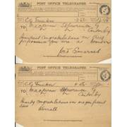 ARCHIE  MACLAREN TELEGRAMS 1897 (AFTER SCORING 244 V KENT)