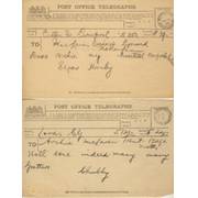 ARCHIE MACLAREN TELEGRAMS 1905 (HIGHEST TEST SCORE OF 140) - ENGLAND V AUSTRALIA  AT TRENT BRIDGE