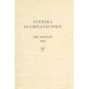 LOS ANGELES OLYMPICS 1932 (SWEDISH TEAM LIST)