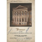 ARSENAL 1947 SIGNED FOOTBALL MENU