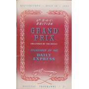 BRITISH GRAND PRIX 1953 MOTOR RACING PROGRAMME