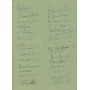 BRITISH LIONS 1959 (25 YEAR REUNION DINNER) SIGNED BY 24 OF THE TOURING PARTY