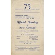 CONISBROUGH CRICKET, LAWN TENNIS AND BOWLING CLUB (YORKSHIRE) 1951 - OFFICIAL OPENING OF NEW GROUND