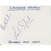 LALCHAND RAJPUT (INDIA) CRICKET AUTOGRAPH