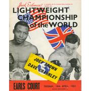 JOEY BROWN V DAVE CHARNLEY 1961 BOXING PROGRAMME