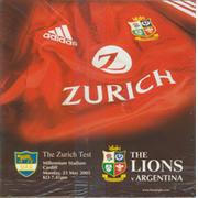 BRITISH ISLES V ARGENTINA 2005 RUGBY PROGRAMME