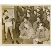 JOE LOUIS WORLD WAR II 1944 (EXHIBITION BOUT) PRESS PHOTOGRAPH