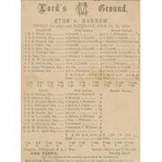 ETON V HARROW 1894 CRICKET SCORECARD