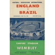 ENGLAND V BRAZIL 1956 FOOTBALL PROGRAMME