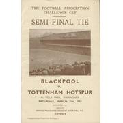 BLACKPOOL V TOTTENHAM HOTSPUR 1953 (F.A. CUP SEMI-FINAL) FOOTBALL PROGRAMME