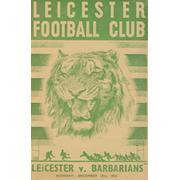LEICESTER V BARBARIANS 1953 RUGBY PROGRAMME