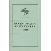 BUCKS COUNTY CRICKET CLUB 1981 OFFICIAL HANDBOOK