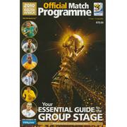 SOUTH AFRICA 2010 OFFICIAL MATCH PROGRAMME: GROUP STAGE