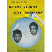 RANDOLPH TURPIN V SUGAR RAY ROBINSON 1951 (NEW YORK) BOXING PROGRAMME