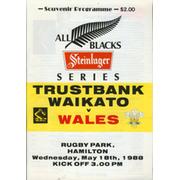 WAIKATO V WALES 1988 RUGBY PROGRAMME
