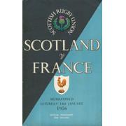 SCOTLAND V FRANCE 1956 RUGBY PROGRAMME