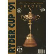 RYDER CUP 1991 (KIAWAH ISLAND) OFFICIAL EUROPEAN PROGRAMME 