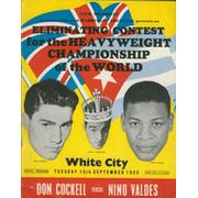 DON COCKELL V NINO VALDES 1955 BOXING PROGRAMME