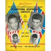 BOB BAKER V DICK RICHARDSON 1957 BOXING PROGRAMME
